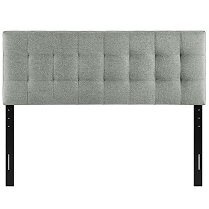 Modway Lily Tufted Linen Fabric Upholstered Full Headboard in Gray - color: Gray, size: Full