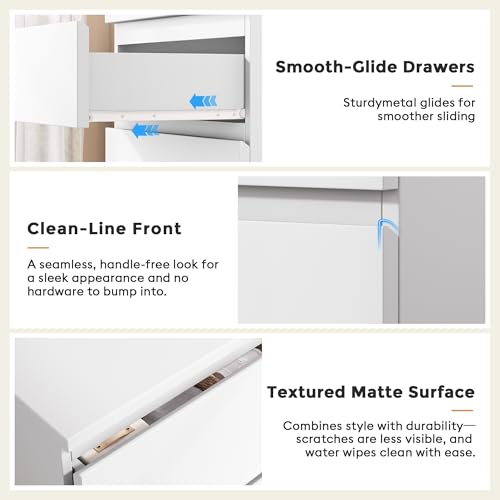 Jocoevol 4 Drawer Dresser for Bedroom, White Dresser Chest of Drawers - Large Wood Dressers TV Stand with Deep Drawers Dressers for Living Room, Hallway, Entryway - White - color: White