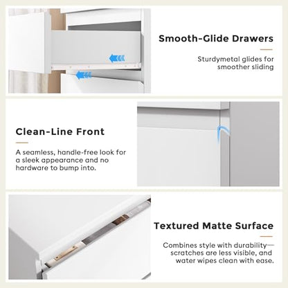 Jocoevol 4 Drawer Dresser for Bedroom, White Dresser Chest of Drawers - Large Wood Dressers TV Stand with Deep Drawers Dressers for Living Room, Hallway, Entryway - White - color: White