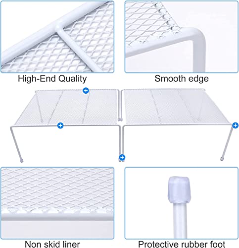 SIBAO Set of 2 Mesh Kitchen Shelves Cabinet Storage Shelf Rack (13.1 x 10.2 Inch) ，Kitchen Bathroom Pantry Cupboard Desk Home Office, Fridge, Cabinet, Bathroom Cupboard (White) - color: White