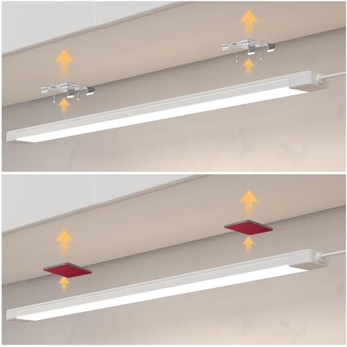 2Pcs 16 Inch Under Cabinet Lights with Hand Wave, Under Counter Lighting 5000K Cold White,Dimmable,Plug and Play,LED Lights for Kitchen Cabinet, Cupboard, Closet, Desk - color: 5000K-Cold White, size: 16inch-2Pack