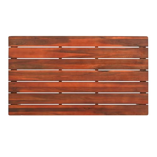 Christopher Knight Home Dolly 36.25"Outdoor Slat Panel Coffee Table, Acacia Wood Coffee Table, Spacious Tabletop, Wooden Legs, Rustic Style Design, Rectangular Side Desk for Backyard Garden, Mahogany