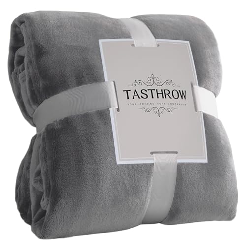 TASTHROW Lightgrey Throw Blanket 50x60 Inches | Soft Plush Cozy Fleece Flannel Throw Blanket, Lightweight Warm Throws for Bed, Couch, Bedroom and Living Room, All Seasons - color: Lightgrey, size: 50"x60"