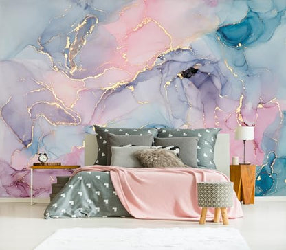 XMPMBM-Peel and Stick Pink Marble Wallpaper Abstract Art Texture wall Mural | Thick and tear-resistant,Will not be damaged during repositioning,boys room,kids room wallpaper.S-80"X58" - color: M01, size: 80"x58"