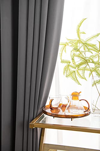 Windows Dark Grey Blackout Curtains 54 inches Long 2 Panels Set Grommet Blackout Drapes Energy Saving Noise Reducing Thermal Insulated for Bedroom Living Room Nursery - color: Dark Grey, size: 42"W x 54"L (Pack of 2)