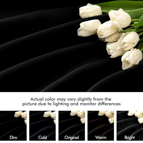 MIULEE Black Back Tab Blackout Curtains 52x54 Inch Length 2 Panels Set | Rod Pocket Pinch Pleated, Thermal Insulated, Room Darkening, Light Blocking Drape, Halloween Curtains for Living Room Bedroom - color: Black, size: 52"W x 54"L (Pack of 2)