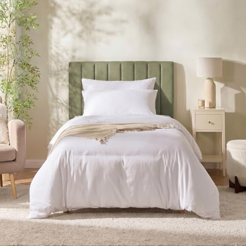 Nestl Upholstered Twin Headboard - Easy Assemble Channel Stitched Headboard Twin Size - Wall Mounted Headboards with 3D Soundproof Wall Panels Peel & Stick Floating Headboards, Olive Green - color: 07-olive Green, size: Twin