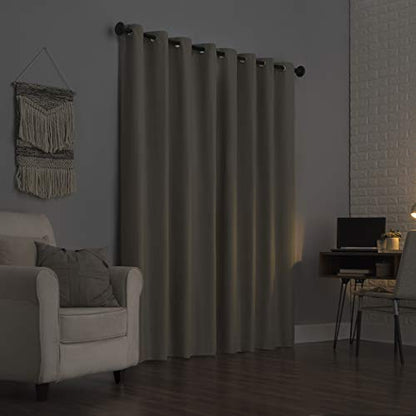 Sun Zero Columbia 2-Pack Thermal Energy Saving 100% Blackout Grommet Curtain Panel Pair, 50" x 84", Stone - color: Stone Beige, size: 50"W x 84"L (Pack of 2)