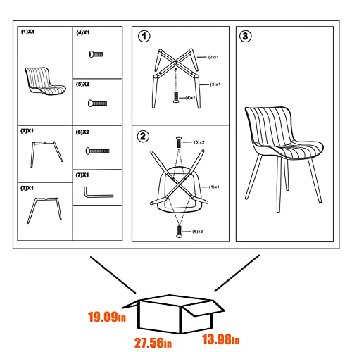 YOUNUOKE Dining Chairs Set of 2 Mid-Century Modern Kitchen Chair Black | Faux leather upholstered with Back, fits dining living waiting room guest reception. Waterproof easy to clean assemble, 300lb - color: Black