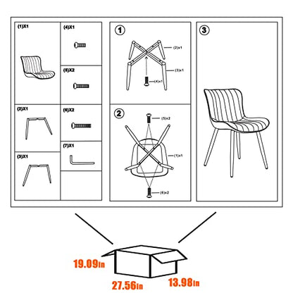 YOUNUOKE Dining Chairs Set of 2 Mid-Century Modern Kitchen Chair Black | Faux leather upholstered with Back, fits dining living waiting room guest reception. Waterproof easy to clean assemble, 300lb - color: Black