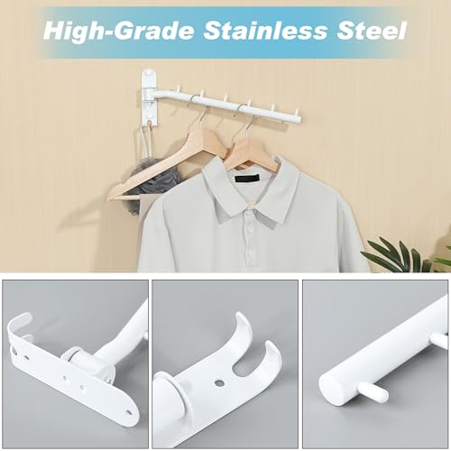 Alise Wall Mounted Clothes Drying Rack,Swivel Clothes Hanger,White,1Pcs | Space Saving Laundry Rack,Heavty Duty Stainless Steel Clothes Wall Drying Rack for Laundry Closet Bedroom/Bathroom - color: White, size: 5005J (1 Pack)