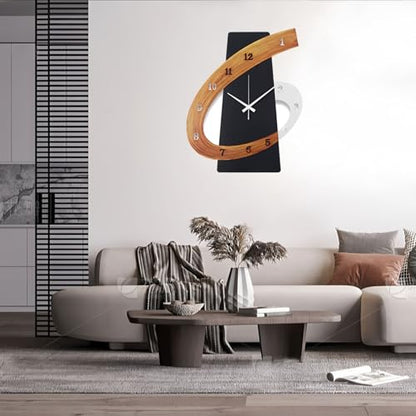 Modern Large Decorative Wall Clock，20 inch Black Silent Non-Ticking Nordic Metal Wall Clocks for Living Room Home Kitchen Bedroom Cafes Office Staircase，Arabic Numerals Quartz Clock((40x50cm) - size: 15.7x19.7IN(40x50cm)