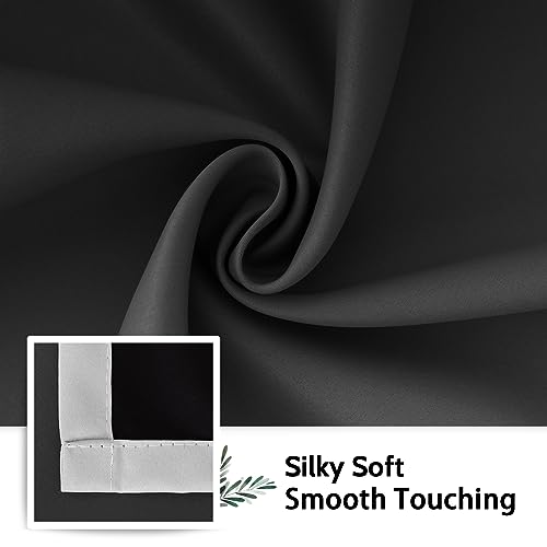 SimpleHome 100% Blackout Ombre Bedroom Curtains Black and Greyish White,63L | Room Darkening Curtains,Thermal Insulated Grommet Window Drapes and Curtains for Living Room,2 Panels, 42x63 inches Length - color: Black With Black Back, size: 42"W x 63"L (Pac