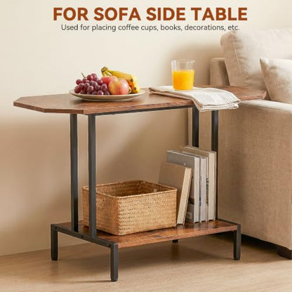 Small Coffee Tables for Living Room Wood Tea Table | 2-Tier Center Table, Industrial Rectangle Coffee Table, for Large or Small Spaces, with Storage Shelf, Wood Tabletop