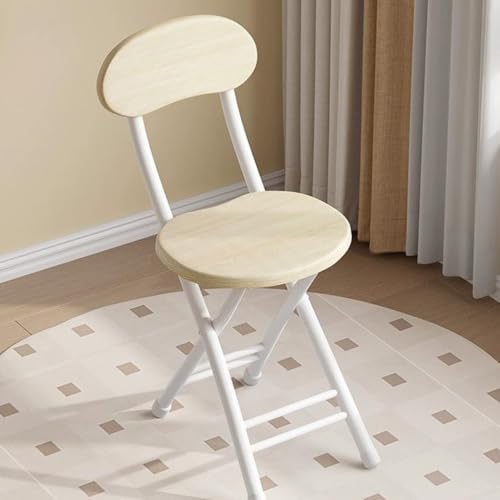 Mid-Century Foldable Dining Chair with Back, Portable Folding Stools Stackable, Indoor Stackable Chairs with Anti-Slip Feet for Living Room Office - color: D, size: 1PCS
