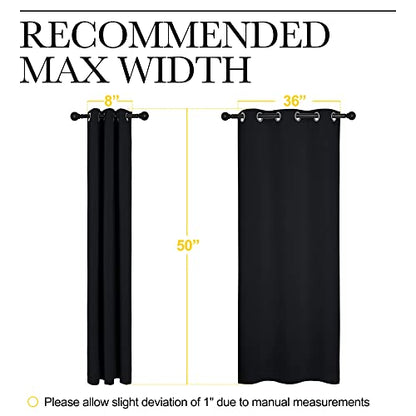 NICETOWN Blackout Draperies Window Curtain Panels, Autumn/Winter Thermal Insulated Solid Grommet Blackout Curtains/Drapes for Cafe (Set of 2, 42 inches by 50 inches, Black) - color: Black, size: 42"W x 50"L (Pack of 2)