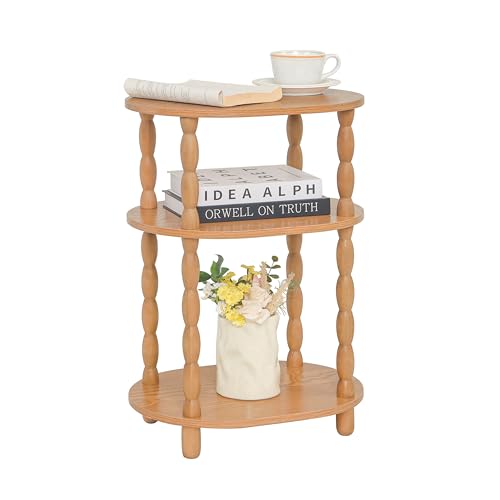 MaxSmeo End Table, Small Side Table for Small Spaces, Modern Oval Night Stand Accent Table for Living Room, Bedroom, Brown - color: Brown