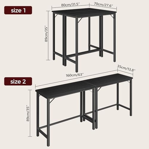 MAHANCRIS Narrow Bar Table, 63-Inch Pub Table for Dining Room, Counter Bar Tables with Sturdy Metal Frame, Connectable Bar Table, Multifunctional Console Table, Black BTBK1601 - color: Black