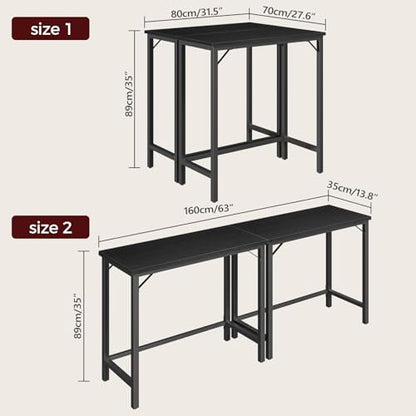 MAHANCRIS Narrow Bar Table, 63-Inch Pub Table for Dining Room, Counter Bar Tables with Sturdy Metal Frame, Connectable Bar Table, Multifunctional Console Table, Black BTBK1601 - color: Black
