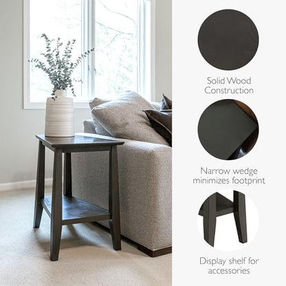 Leick Home 10302-RG Rustic Wire Brushed Driftwood Round Side Table with Shelf, Rustic Gray - color: Rustic Gray