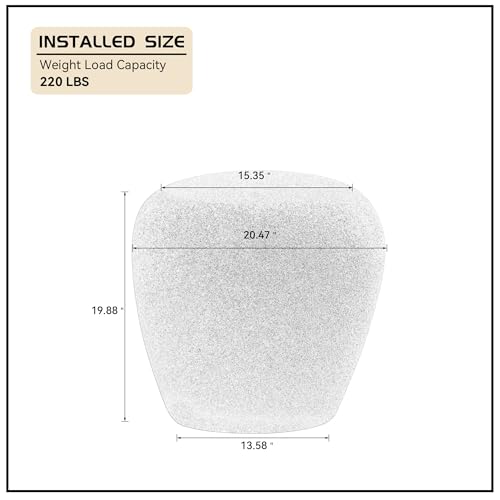 19.29" End Table Travertine Side Table with Grainy Matte Rocks Pattern, Modern Circle Faux Stone Fiberglass Small Coffee Sofa Table, No Need Assembly (Beige) - color: B-19.29" Rock Grey