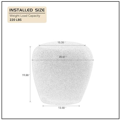 19.29" End Table Travertine Side Table with Grainy Matte Rocks Pattern, Modern Circle Faux Stone Fiberglass Small Coffee Sofa Table, No Need Assembly (Beige) - color: B-19.29" Rock Grey