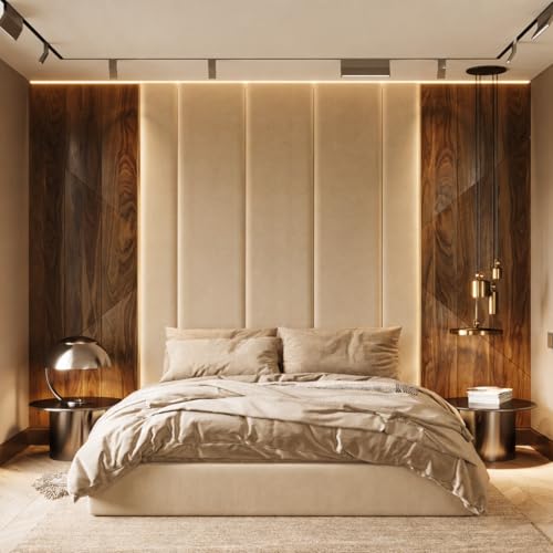 Upholstered Wall Mounted Headboard Full | Padded Wall Panels Vertical - size: Full