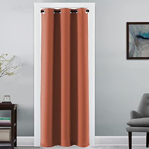 H.VERSAILTEX Doorway Curtain Blackout Closet Door Curtain Room Divider Window Treatment Curtain for Bedroom Thermal Insulated Privacy Drape Soundproof Grommet, 42 x 80 inches, 1 Panel, Orange - color: Orange, size: 42"W x 80"L (Pack of 1)