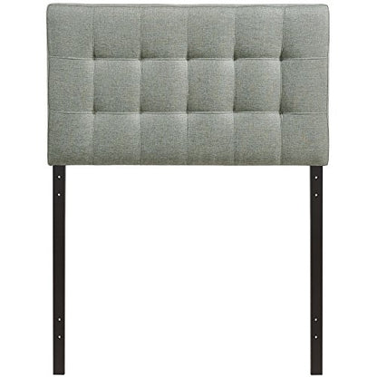 Modway Lily Tufted Linen Fabric Upholstered Twin Headboard in Gray - color: Gray, size: Twin