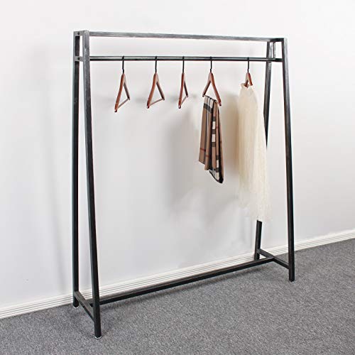 MBQQ Moden Metal Clothes Rack with Clothing Hanging Rack Organizer for Laundry Drying Display Racks Garment Racks,Retro Black - color: Retro Black