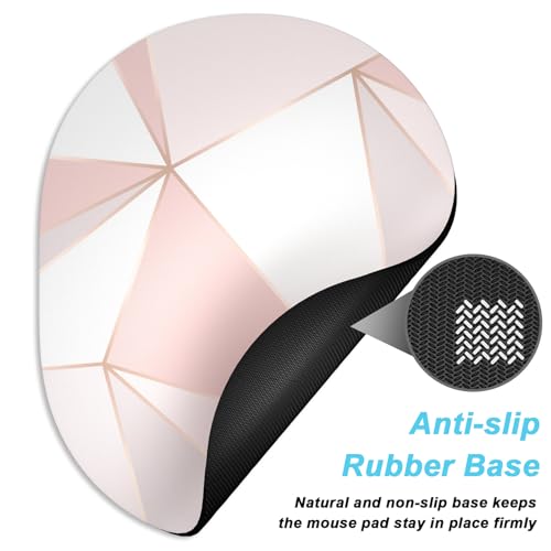 Rimilak Small Mouse Pad 6 x 8 Inch, Takes up Wrist and Mouse Space, Waterproof Compact Mini Mouse Mat for Laptop Computer Wireless Mouse Keyboard Home Office Travel,Pink Triangle Marble - color: Pink Triangle Marble, size: 8L x 6W inches