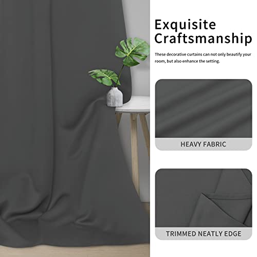 Easy-Going Thermal Grommet Blackout Curtains, 2 Panels 34x45 in, Grey | Washable Grommet Top Window Drapes for Bedroom and Living Room, Noise Reduction, Room Darkening - color: Grey, size: 34"W x 45"L (Pack of 2)