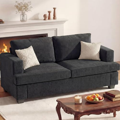Apicizon 63" Cloud Sofa Loveseat Sofas, Comfy Loveseat Couch for Bedroom Living Room, Couch Sofa with Removable Cushions, Dark Grey Chenille - color: Dark Grey Chenille, size: Loveseat