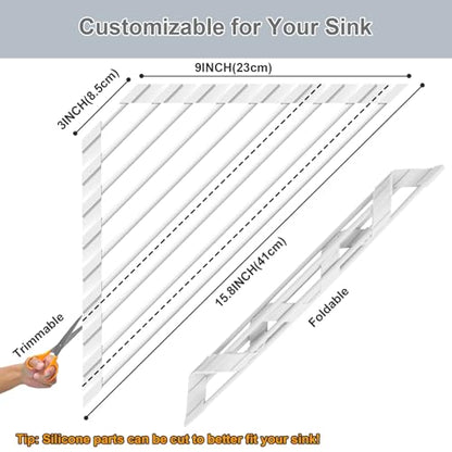 HANZENMA Triangular Sink Rack, Multi-Functional Rack Above the countertop, Foldable Sink Drying mat, Heat-Resistant, Non-Slip, and Rust-Proof Dish Rack (White) - color: White, size: Triangle: 15.8" x 9"