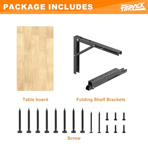 TORACK Heavy Duty Wall Mounted Folding Workbench, Space-Saving Collapsible Wall Table/Desk for Garage Workshop, Holds Up to 150 lbs(Board Size: 31.5 x 15.75 in) - size: 31.5x15.75 inch