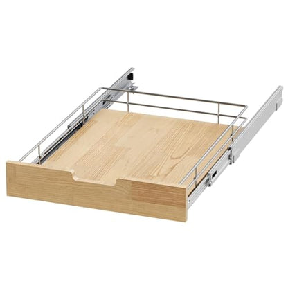 Sikarou Pull Out Cabinet Organizer 11"W x 21"D Wood and Wire Storage Shelf - size: 1-TIE 11*21 WM