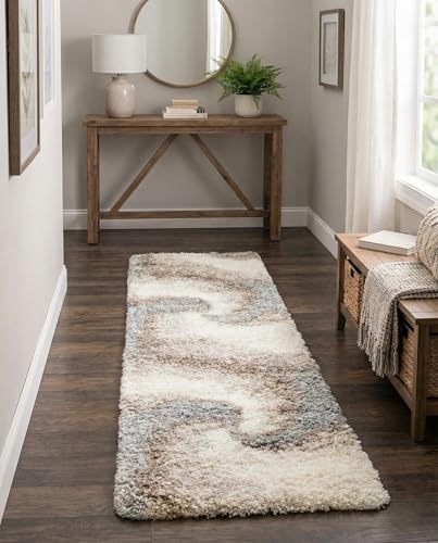 Rugs.com - Soft Touch Shag Rug – 7 Ft Runner Khaki Plush Shag Rug – Ultra-Thick 1.5-Inch Pile, Perfect for Hallways, Entryways, and Bedrooms - color: Khaki, size: 2' x 6'7" (Runner)