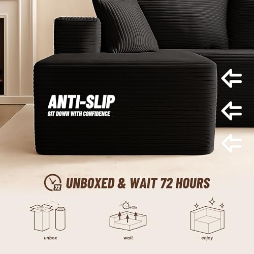 Cozy Single Seat, Comfortable Seating, No Assembly Required, Black - color: Black, size: Single Seat