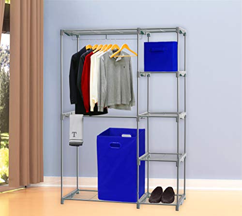 Simple Houseware Foldable Closet Laundry Hamper Basket, Dark Blue - color: Dark Blue