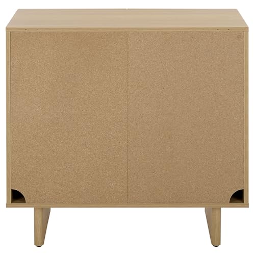 SAFAVIEH Furniture - Simi Media Stand for TVs up to 28" - Natural Brown Compact Entertainment Media Console - Storage Cabinet for Living Room, Bedroom (MED3119A) - color: Natural