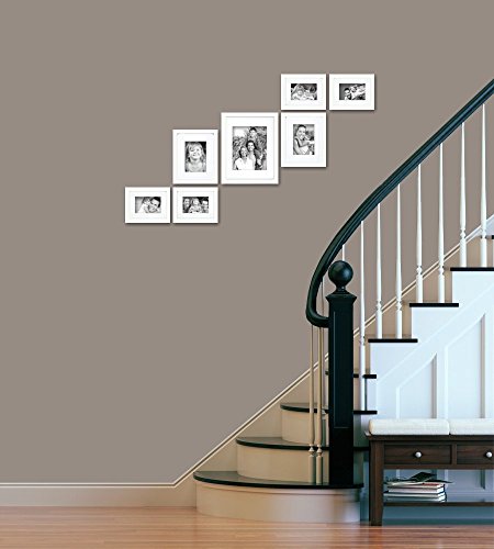 Craig Frames 23247812 Picture Frame 7-Piece Wall Set, White Frames, White Display Mats - color: 622FSET01S07Y White Frame Set