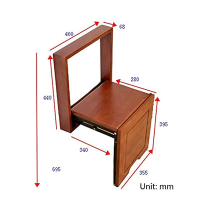 Wall-Mounted Folding Chairs,Solid Wood Wall Chair Change Shoe Bench，can be Stored Without Occupying Space Applicable Scene Living Room - Bedroom - Aisle - Bathroom Etc - color: B