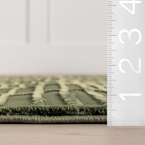 nuLOOM Kailani Green Geometric Washable Area Rug, 2' x 3' | Nuloom Kailani Geometric 2' x 3' Machine Washable Accent Rug for Living Room Bedroom Dining Room Entryway, Green - color: Green, size: 2' x 3' (Rectangular)