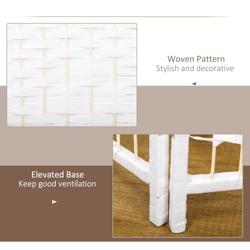 HOMCOM 3 Panel Room Divider, Folding Privacy Screen, 5.6', White | Room Separator, Wave Fiber Freestanding Partition Wall Divider - color: White, size: 3 Panel