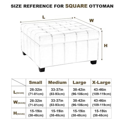 Levoberg Waterproof Square Ottoman Cover Large Square Folding Storage Ottoman Bench Slipcovers Footrest Stool Covers Oversized Ottoman Coffee Table Covers Cube with Elastic Bottom M Taupe - color: Taupe, size: Square-M