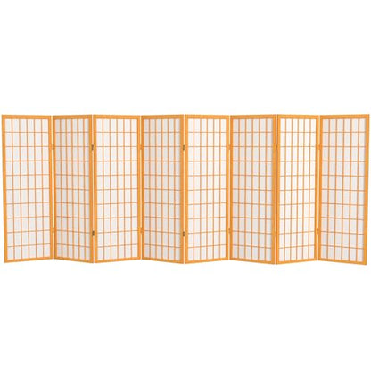 Red Lantern 4 ft. Short Window Pane Shoji Screen - Honey - 8 Panels - color: Honey, size: 8 Panels