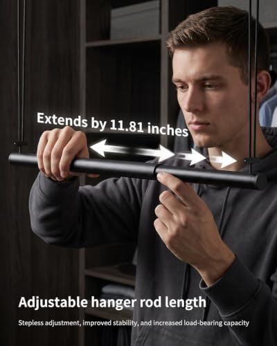 BaiNong Adjustable Closet Hanging Rod 17-30" Black 4 Pack | Closet Rod Extender Heavy Duty Double Hanging Closet Rod, Walk-in Closets, and Clothes Rack to Maximize Storage Space - color: Black
