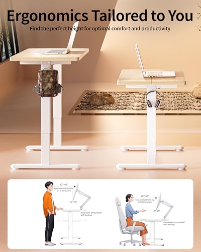 BIZUM Standing Desk Electric Adjustable Computer Desk-Stand up Desk Office Gaming Home Office Memory Desks 48x24 inches Maple - color: Maple, size: 47.2*23.6 Inch