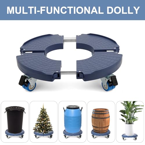 W B D WEIBIDA 2 Pack Plant Roller with Wheels Heavy Duty 440 Pounds, Size-Adjustable Rolling Planter Base with Casters, Round Dolly Cart for Potted Plant, Trash Can and Tiered Planters - color: Blue