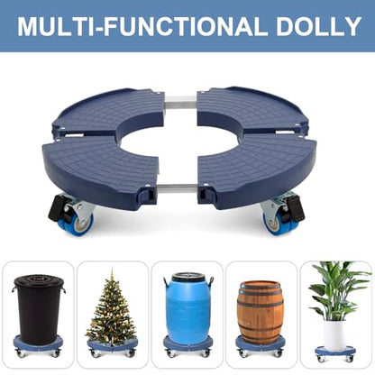 W B D WEIBIDA 2 Pack Plant Roller with Wheels Heavy Duty 440 Pounds, Size-Adjustable Rolling Planter Base with Casters, Round Dolly Cart for Potted Plant, Trash Can and Tiered Planters - color: Blue